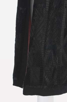 Lot 67 - A Jean Patou embroidered black crêpe coat,...