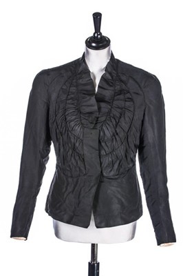 Lot 68 - A Schiaparelli couture black faille evening...