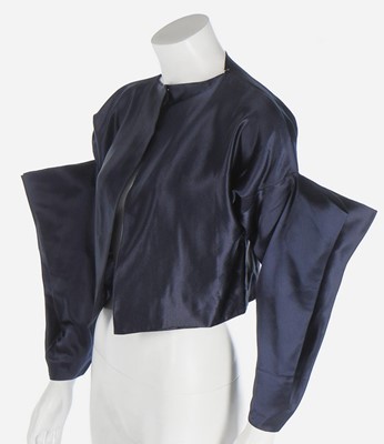 Lot 72 - A midnight blue satin bias cut ensemble of...