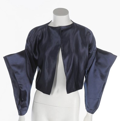 Lot 72 - A midnight blue satin bias cut ensemble of...