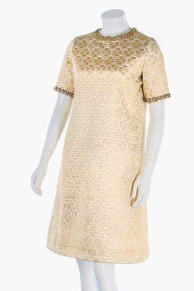 Lot 111 - A good Yves Saint Laurent brocatelle lamé mini...
