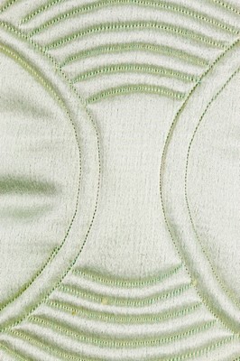 Lot 108 - A Pierre Cardin quilted aqua satin mini-dress,...