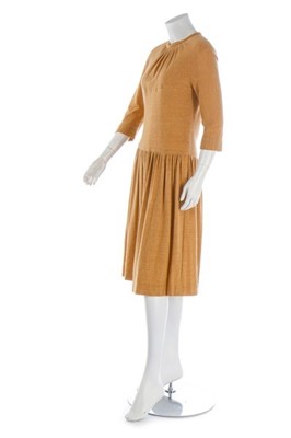 Lot 99 - A Madame Grs couture flecked tan jersey day...