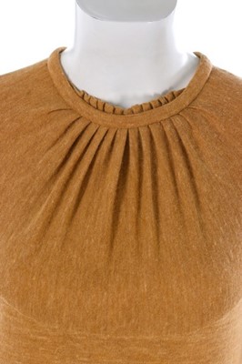 Lot 99 - A Madame Grs couture flecked tan jersey day...