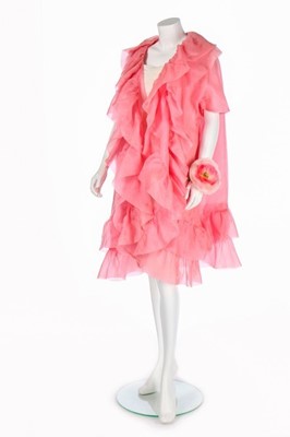 Lot 102 - A ruched white jersey cocktail dress in the...