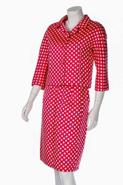 Lot 105 - A Balenciaga couture embroidered pink silk...