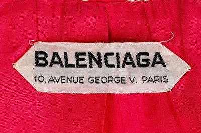 Lot 105 - A Balenciaga couture embroidered pink silk...
