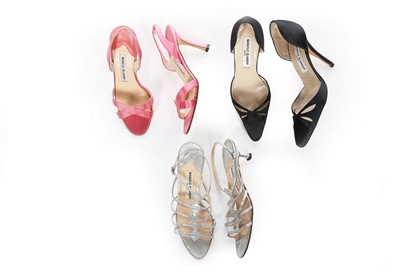 Lot 54 - Three pairs of Manolo Blahnik shoes,...
