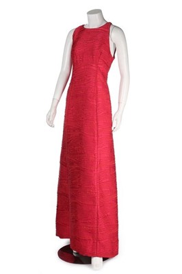 Lot 280 - A Pierre Balmain couture pink cloqué silk...