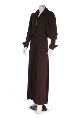 Lot 11 - A Bill Gibb brown jersey ensemble, probably...