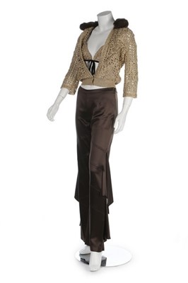 Lot 43 - A Valentino gold and brown ensemble, early...