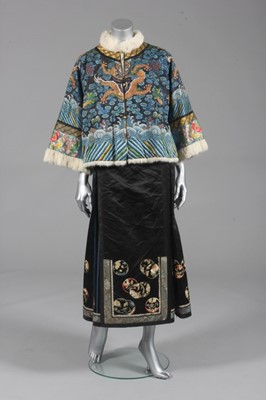 Lot 83 - A fur lined short winter jacket, Chinese, late...