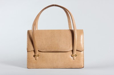 Lot 19 - A Gucci tan lizard handbag, late 1960s,...