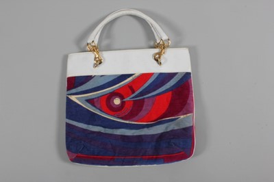 Lot 24 - A Pucci printed velvet and leather beach bag,...