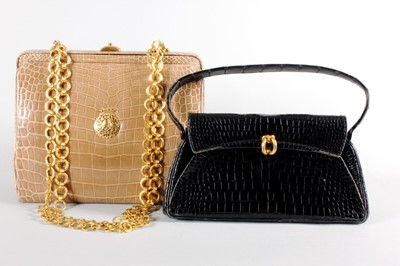 Lot 12 - A fine 'Duc' tan crocodile bag, late 1960s,...