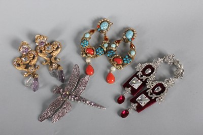 Lot 31 - A group of costume jewellery, 1980s-90s,...