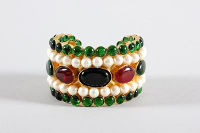 Lot 30 - A Chanel jewelled cuff, 1980s, signed, with...