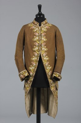 Lot 70 - A gentleman's embroidered brown ottoman silk...