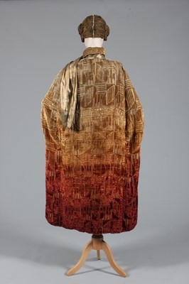 Lot 94 - A cut velvet opera cape and a gold cord wig,...