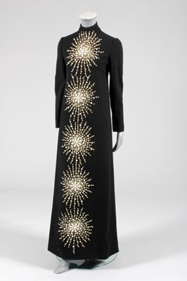 Lot 142 - A striking Donald Brooks couture black moss...
