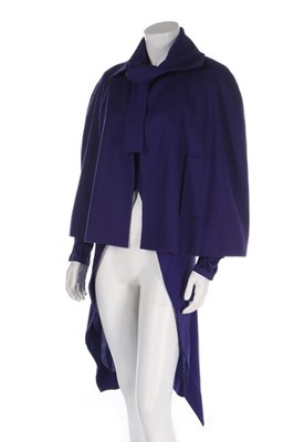 Lot 28 - A John Galliano purple wool capelet,...