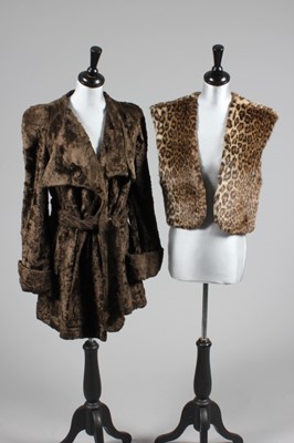 Lot 370 - A Biba 40s-style faux-fur jacket, circa 1973,...