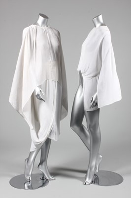 Lot 20 - A group of Yuki ivory and white pleated...