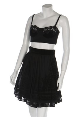 Lot 53 - A Gianni Versace flocked velvet ensemble,...