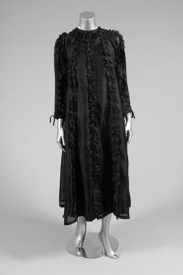 Lot 3 - A Courrèges black organza and satin ruffled...