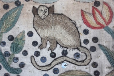 Lot 82 - A fine and rare wool embroidered picture of...