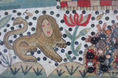 Lot 82 - A fine and rare wool embroidered picture of...