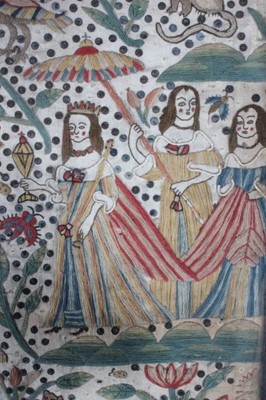 Lot 82 - A fine and rare wool embroidered picture of...