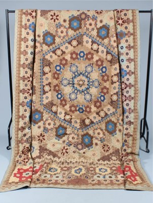Lot 92 - A patchwork coverlet, circa 1845, with flower...