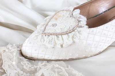Lot 179 - ;The duplicate bridal shoes, designed and made...