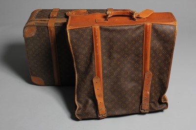 Lot 2 - A Louis Vuitton soft sided suitcase and suit...