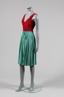 Lot 54 - A fine Madame Grès bi-colour draped jersey...