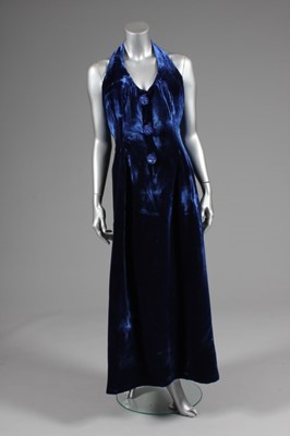 Lot 65 - A Christian Dior London sapphire blue velvet...