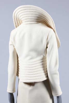 Lot 94 - A Pierre Cardin cream wool crepe 'circle'...