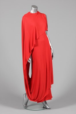 Lot 101 - A Madame Gres couture deep burnt orange silk...