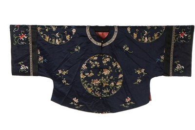 Lot 436 - A woman's short embroidered jacket, Chinese,...