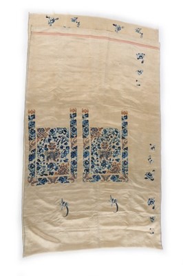 Lot 438 - An uncut embroidered panel for a Chinese skirt,...