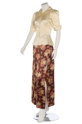 Lot 7 - A Biba chrysanthemum printed polyester satin...