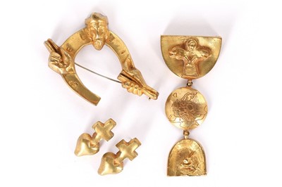 Lot 167 - Line Vautrin gilt jewellery, 1940s, comprising...