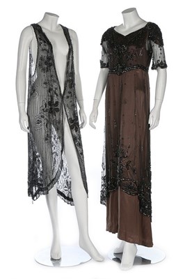 Lot 121 - A group of black sequinned tulle clothing,...