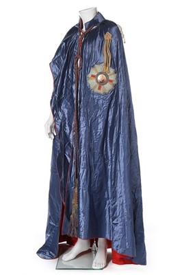 Lot 183 - An Ede, Son & Ravenscroft blue satin mantle...