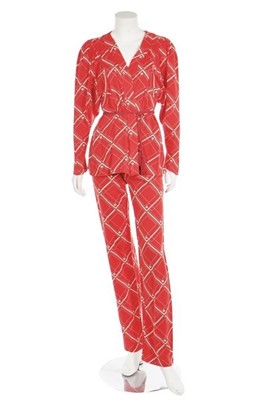 Lot 10 - A Biba art-deco printed cotton dress, circa...