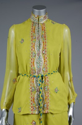 Lot 210 - A Thea Porter acid-yellow ensemble, 1970s,...