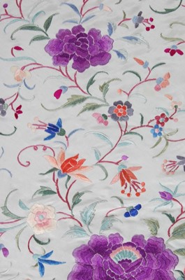 Lot 62 - An embroidered Cantonese shawl, circa 1920,...
