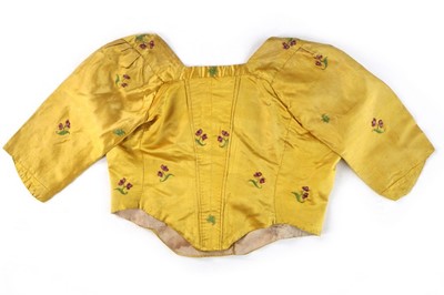 Lot 172 - An embroidered bodice, quilted petticoat and...