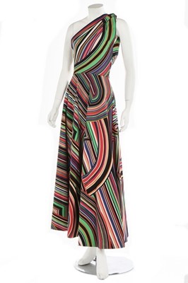 Lot 50 - A Lanvin printed cotton evening gown, circa...